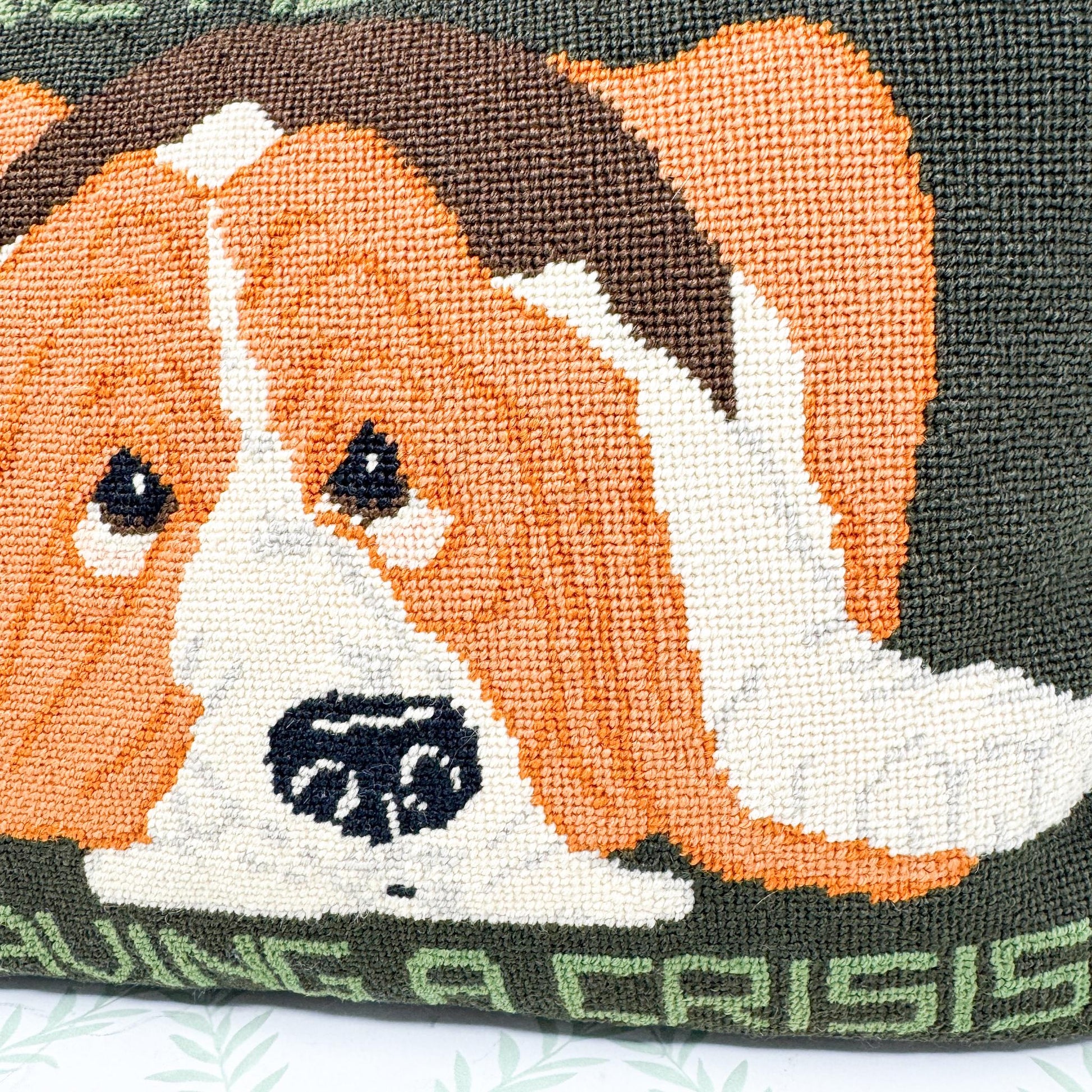 Vintage Needlepoint Pillow, Leave Me Alone I'm Having A Crisis