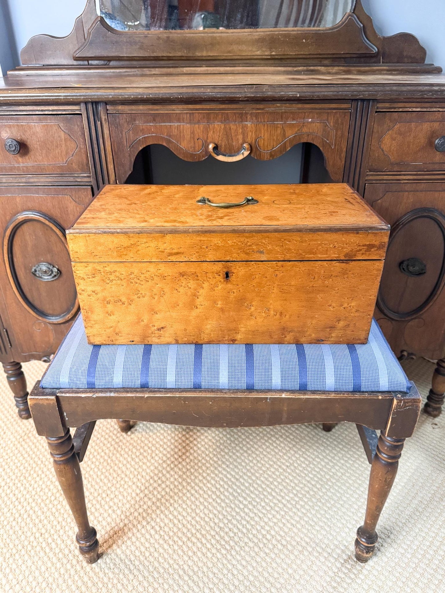 Antique 19th Century Birdseye Maple Lap Desk