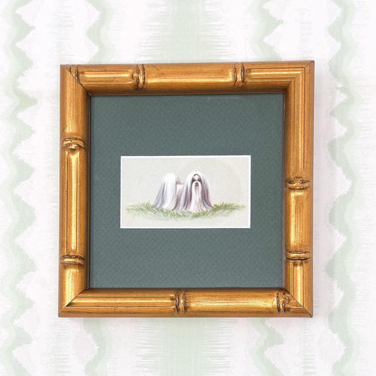 Framed Vintage Dog Cigarette Card c. 1971, Shih Tzu