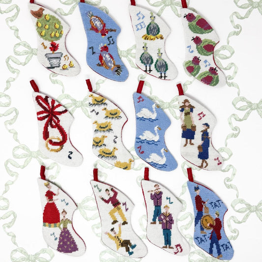 12 Days of Christmas Vintage Needlepoint Ornaments