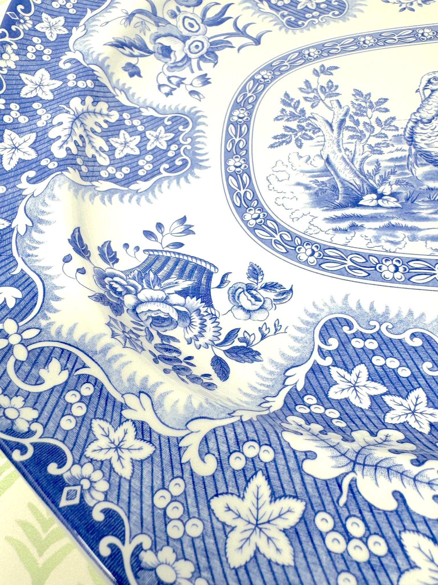Vintage Spode Turkey Thanksgiving Transferware Platter, 16"