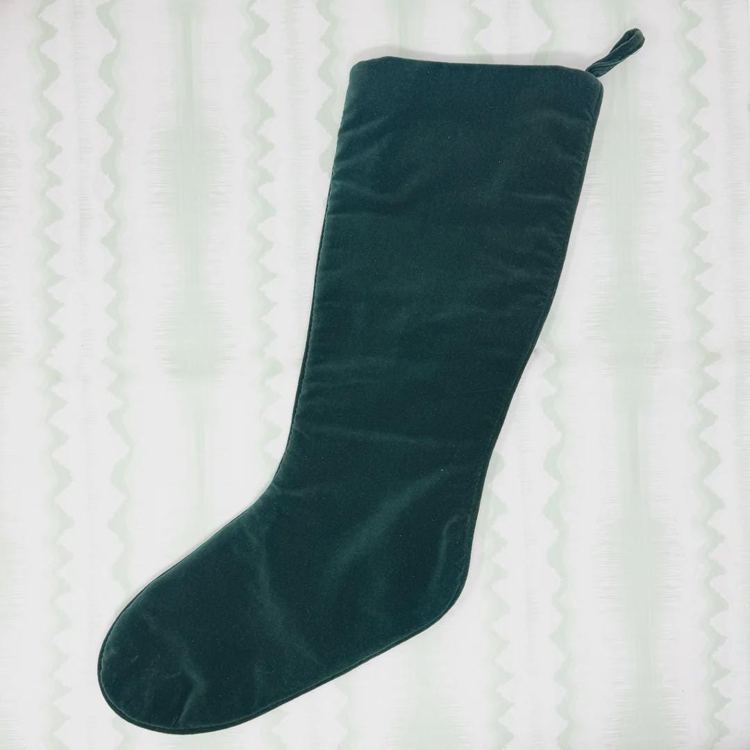 Vintage Needlepoint Christmas Stocking, Santa and Little Girl