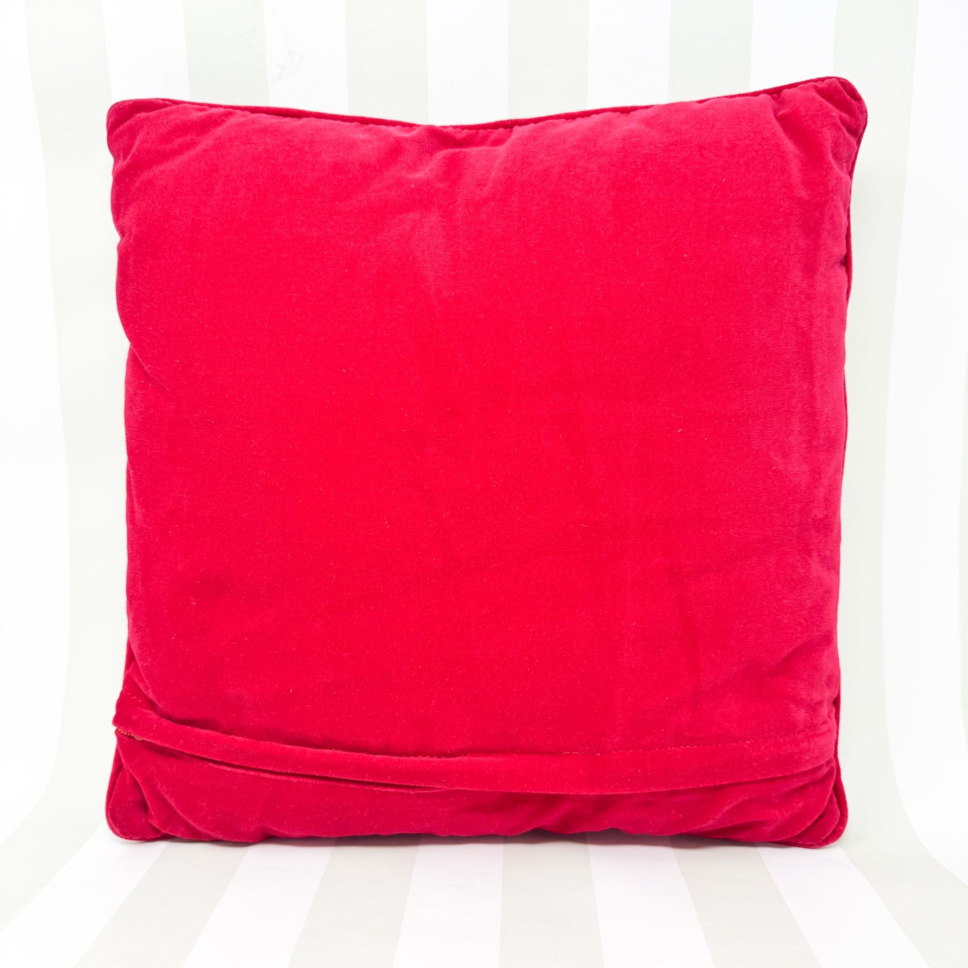 Vintage Needlepoint Christmas Pillow, Santa Tennis, 14"