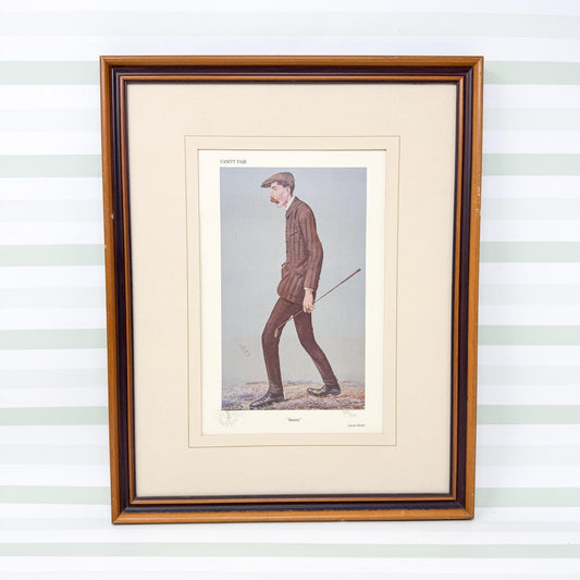 Framed Vintage Vanity Fair Golf Lithograph, Jimmy