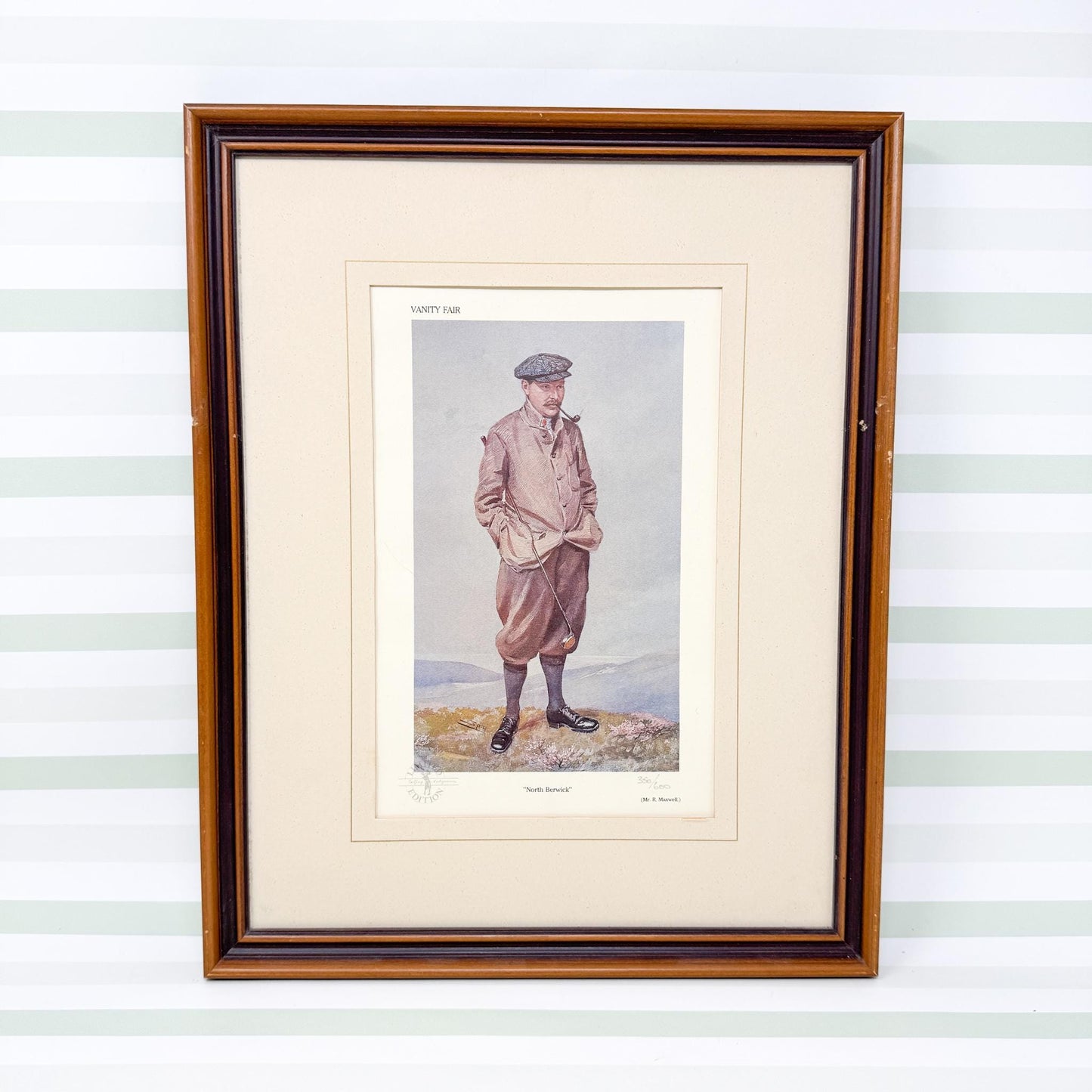 Framed Vintage Vanity Fair Golf Lithograph, North Berwick