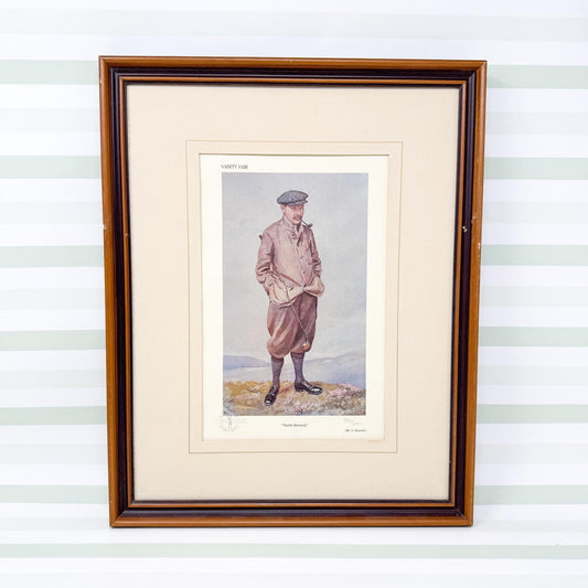 Framed Vintage Vanity Fair Golf Lithograph, North Berwick