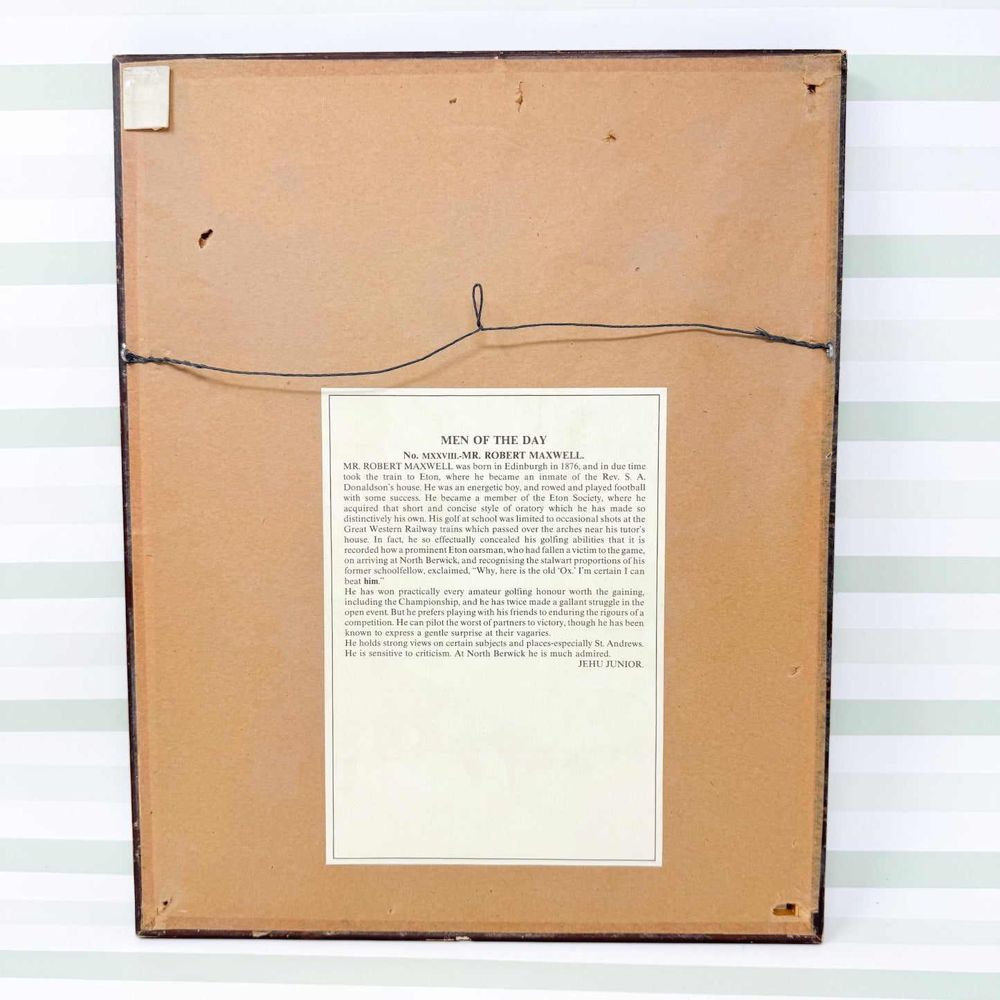 Framed Vintage Vanity Fair Golf Lithograph, North Berwick