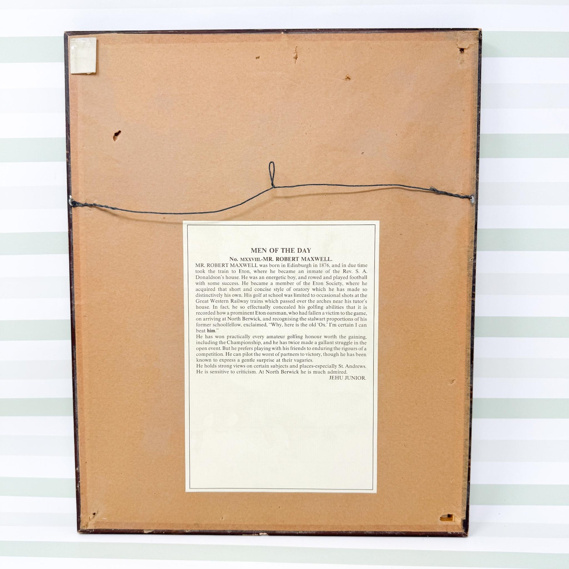 Framed Vintage Vanity Fair Golf Lithograph, North Berwick