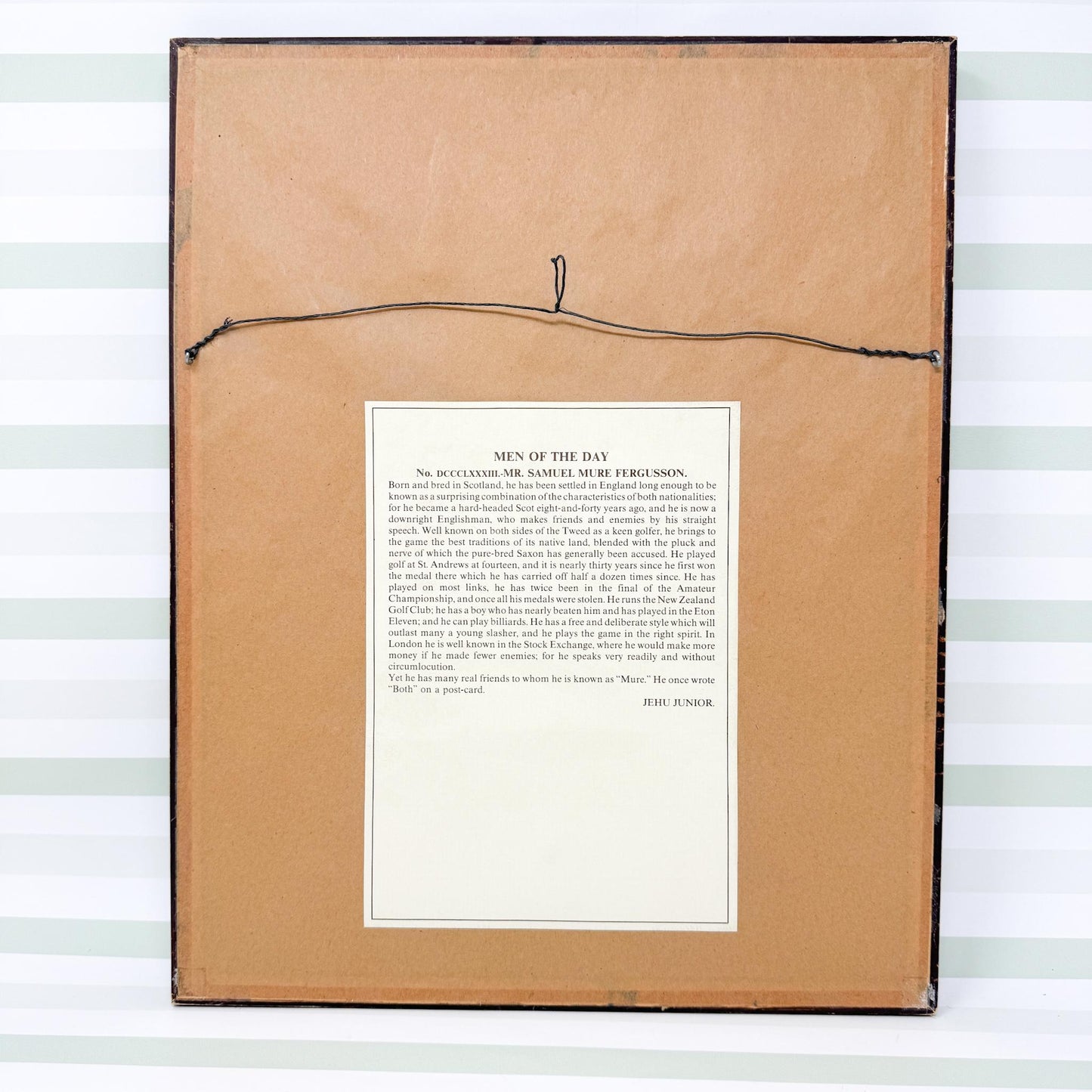 Framed Vintage Vanity Fair Golf Lithograph, Muir