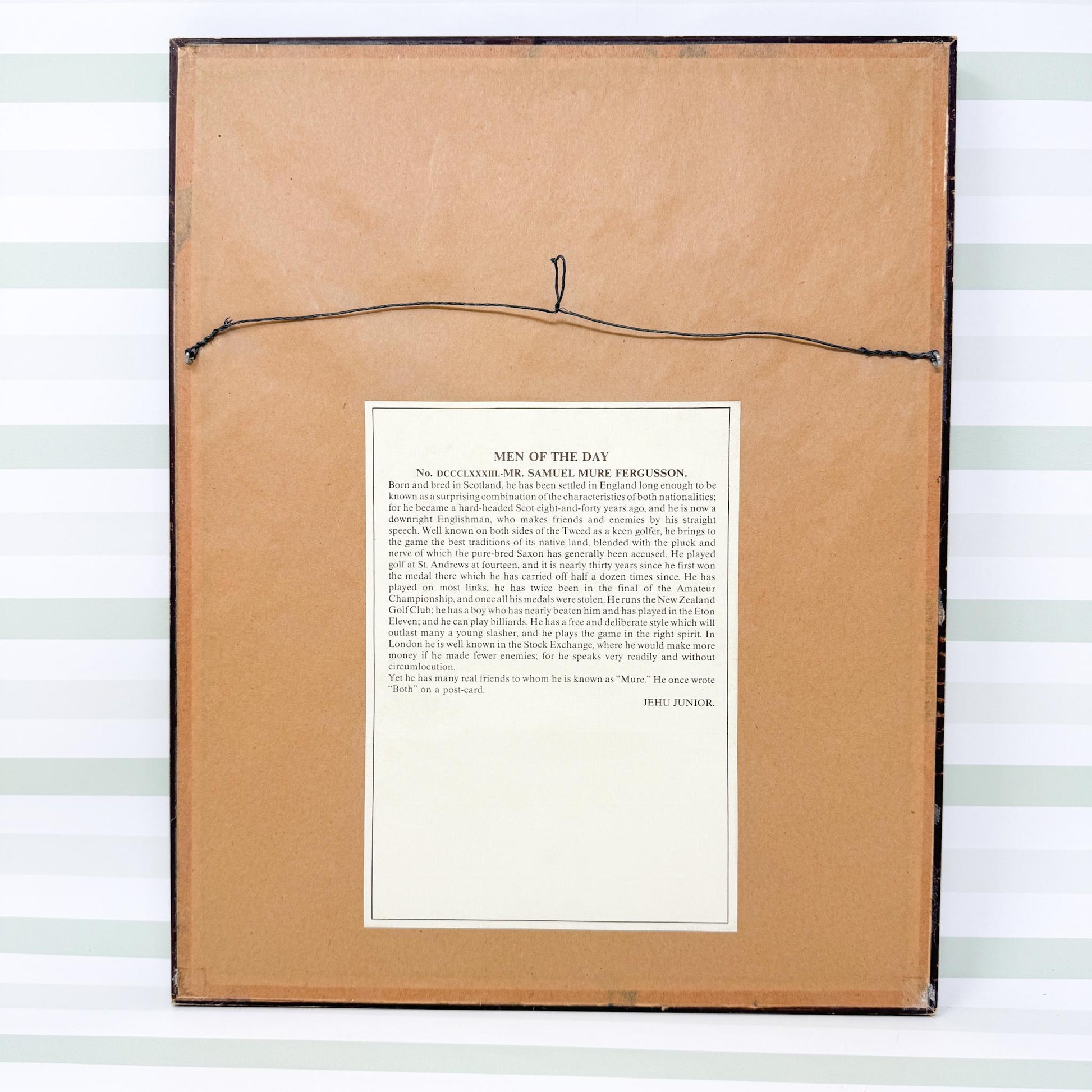 Framed Vintage Vanity Fair Golf Lithograph, Muir