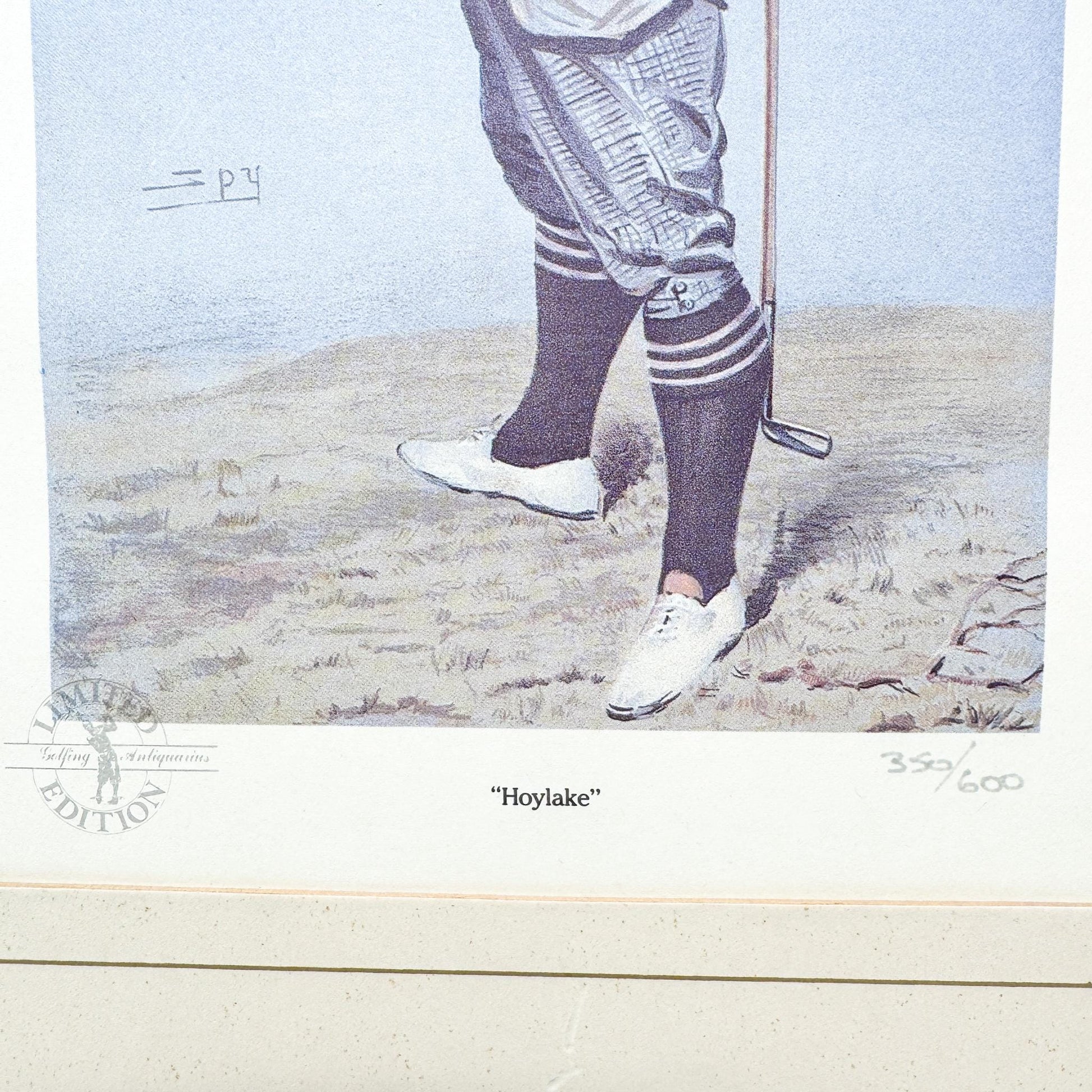 Framed Vintage Vanity Fair Golf Lithograph, Hoylake