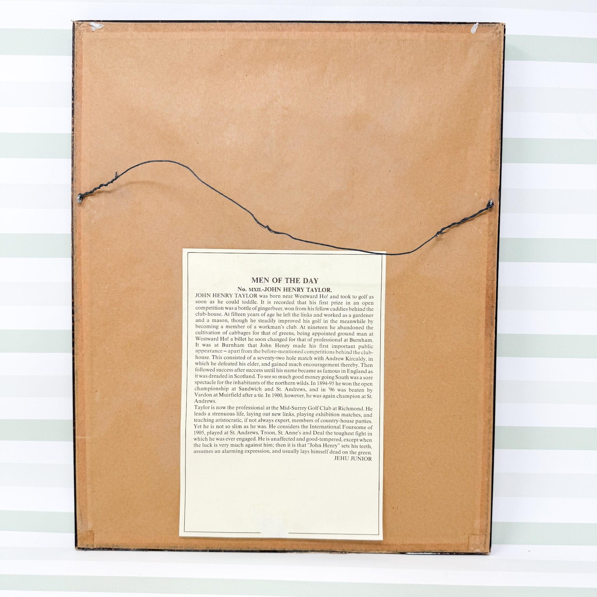 Framed Vintage Vanity Fair Golf Lithograph, John Henry