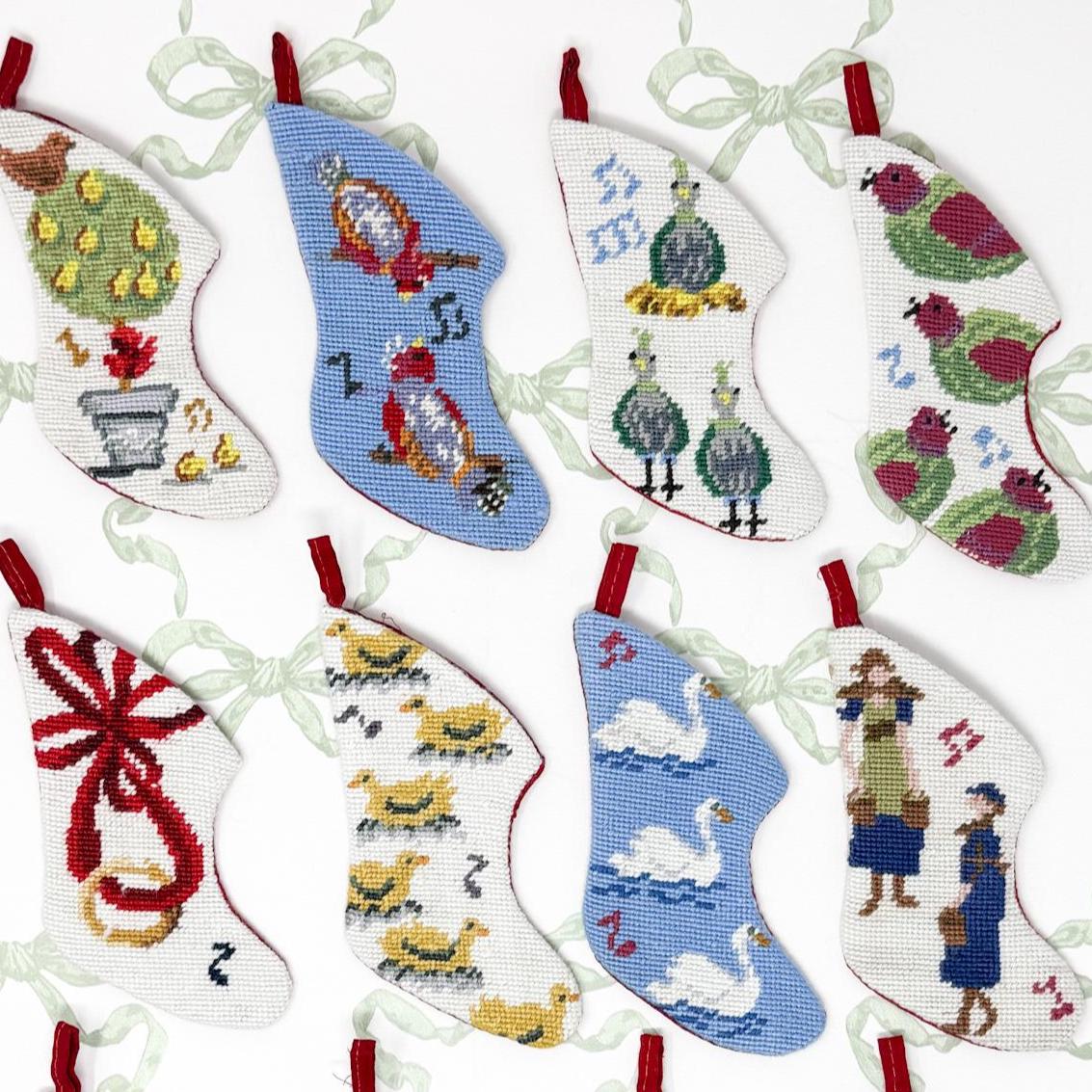 12 Days of Christmas Vintage Needlepoint Ornaments