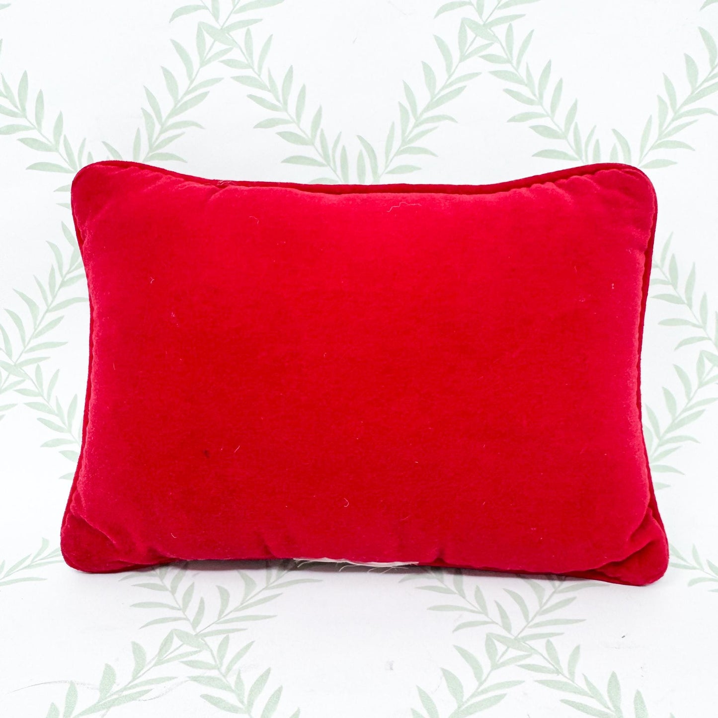 Vintage Christmas Needlepoint Pillow, He Knows Where You've Been Sleeping