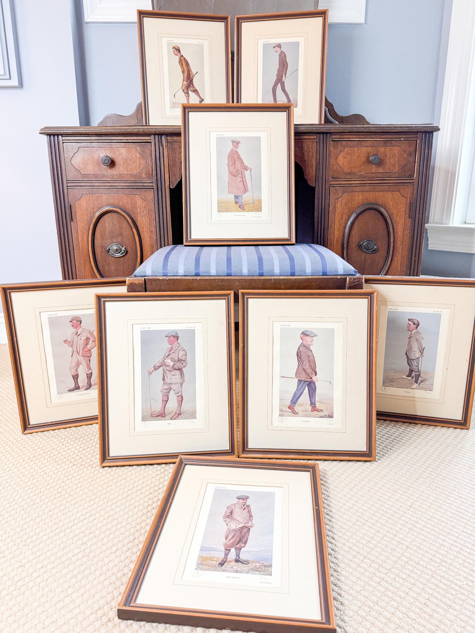 Framed Vintage Vanity Fair Golf Lithograph, John Henry