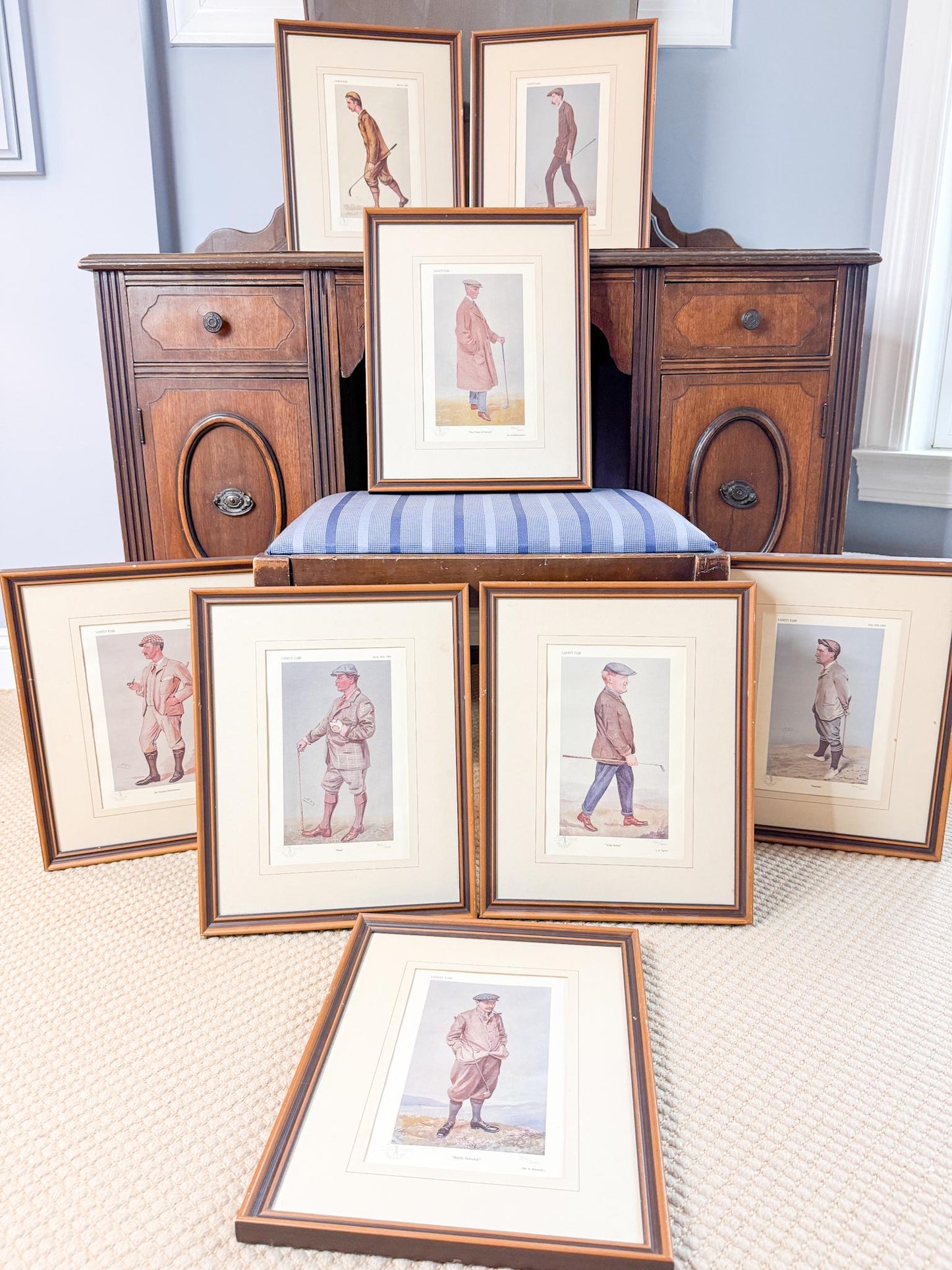 Framed Vintage Vanity Fair Golf Lithograph, Jimmy