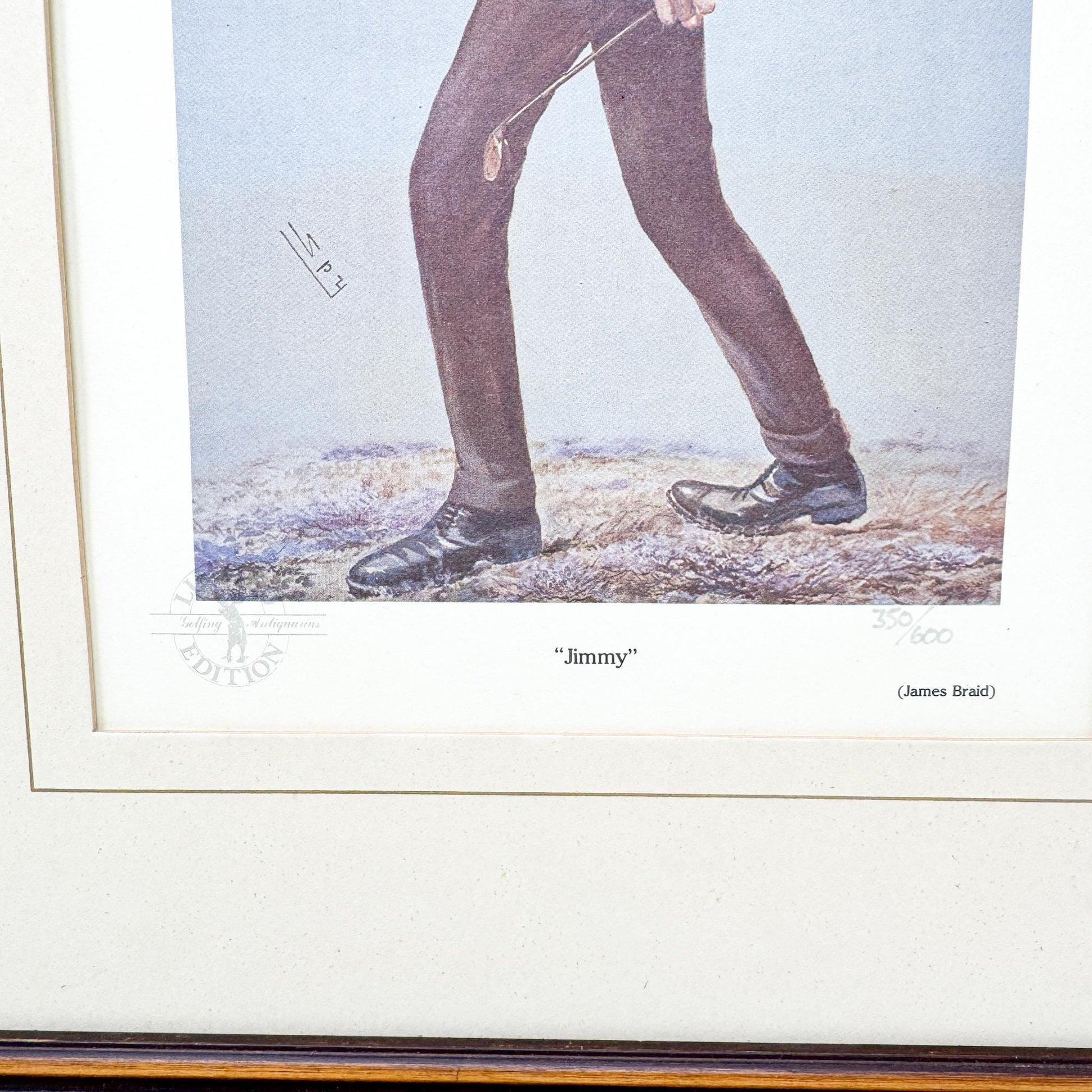Framed Vintage Vanity Fair Golf Lithograph, Jimmy