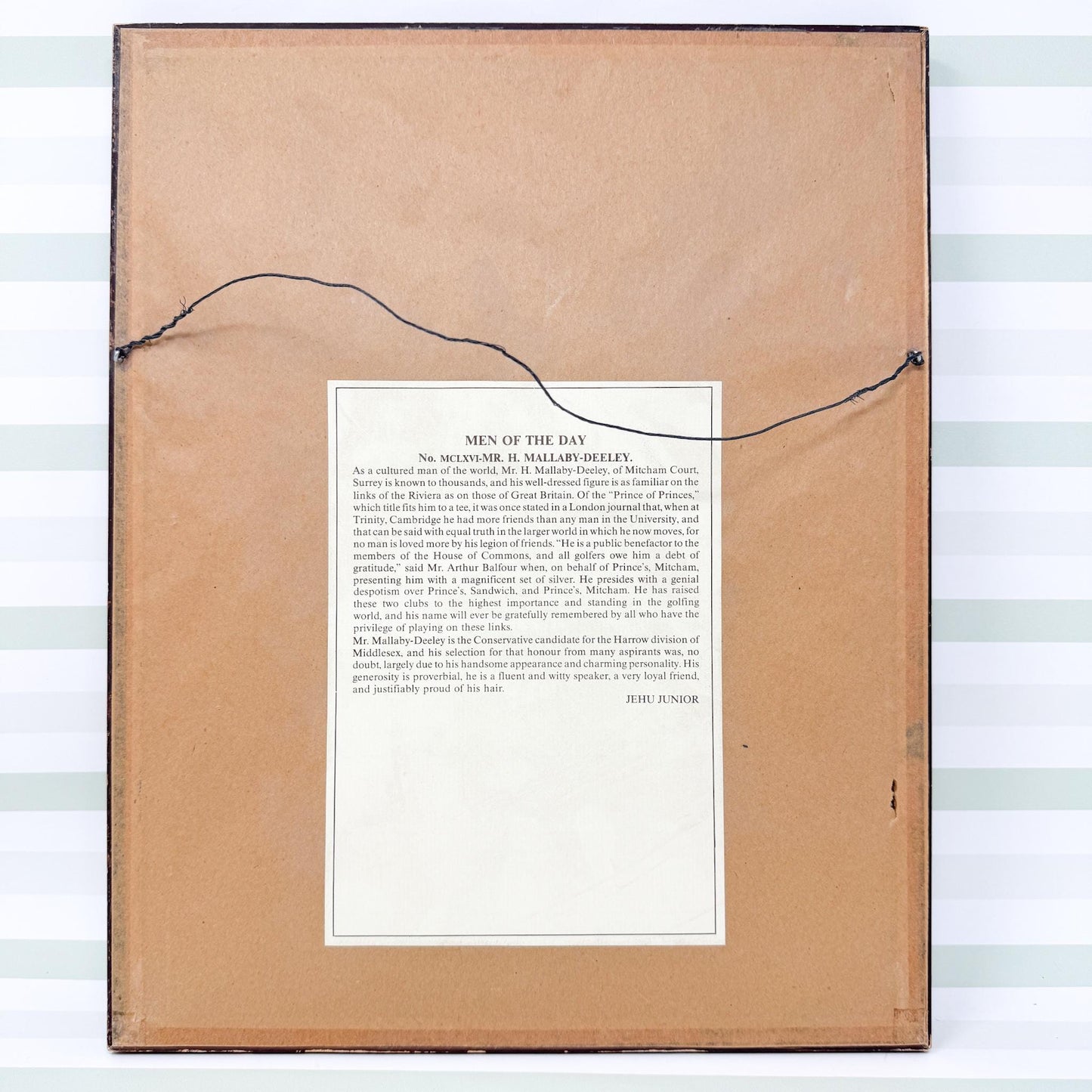 Framed Vintage Vanity Fair Golf Lithograph, The Prince of Prince's