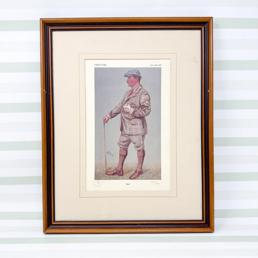 Framed Vintage Vanity Fair Golf Lithograph, Muir