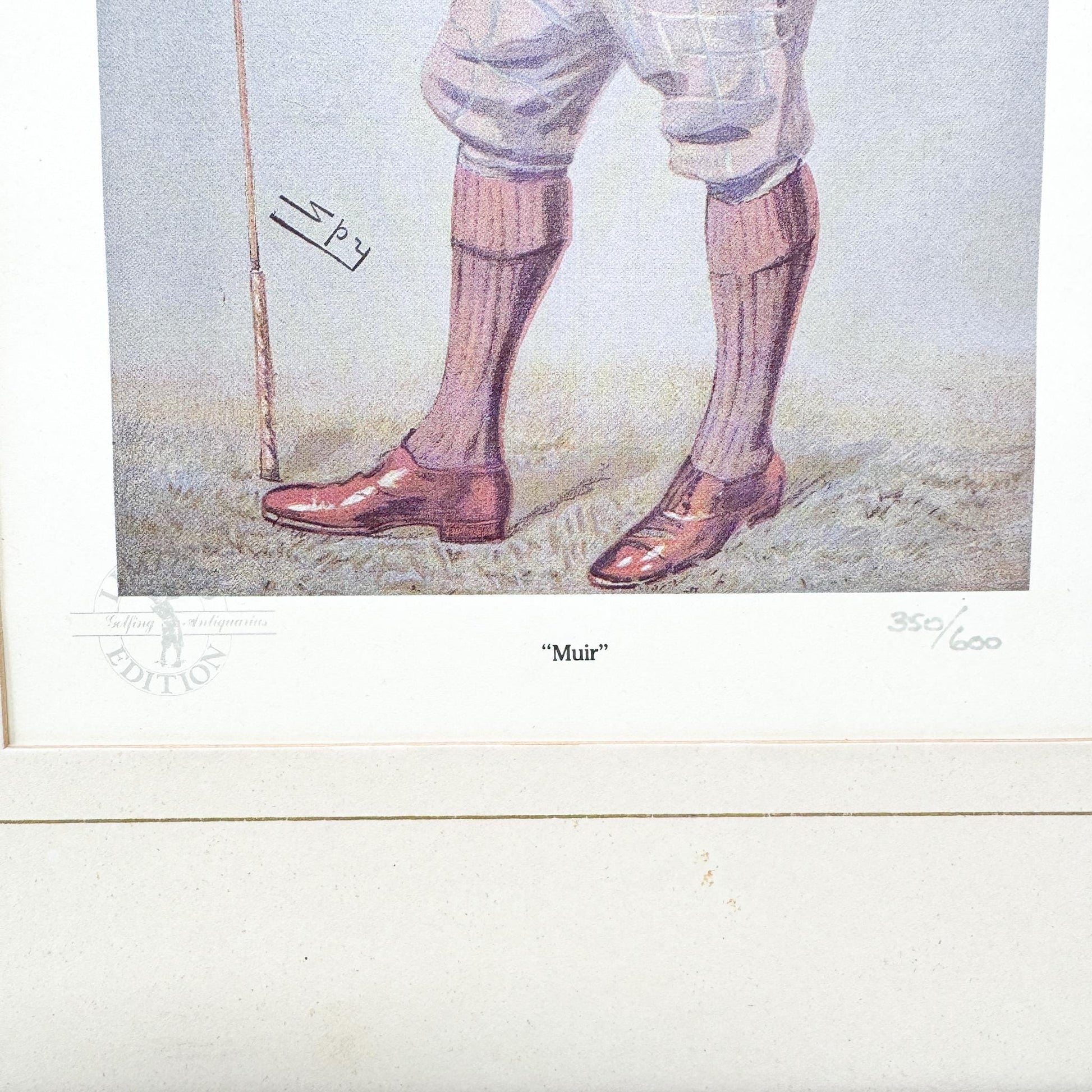 Framed Vintage Vanity Fair Golf Lithograph, Muir