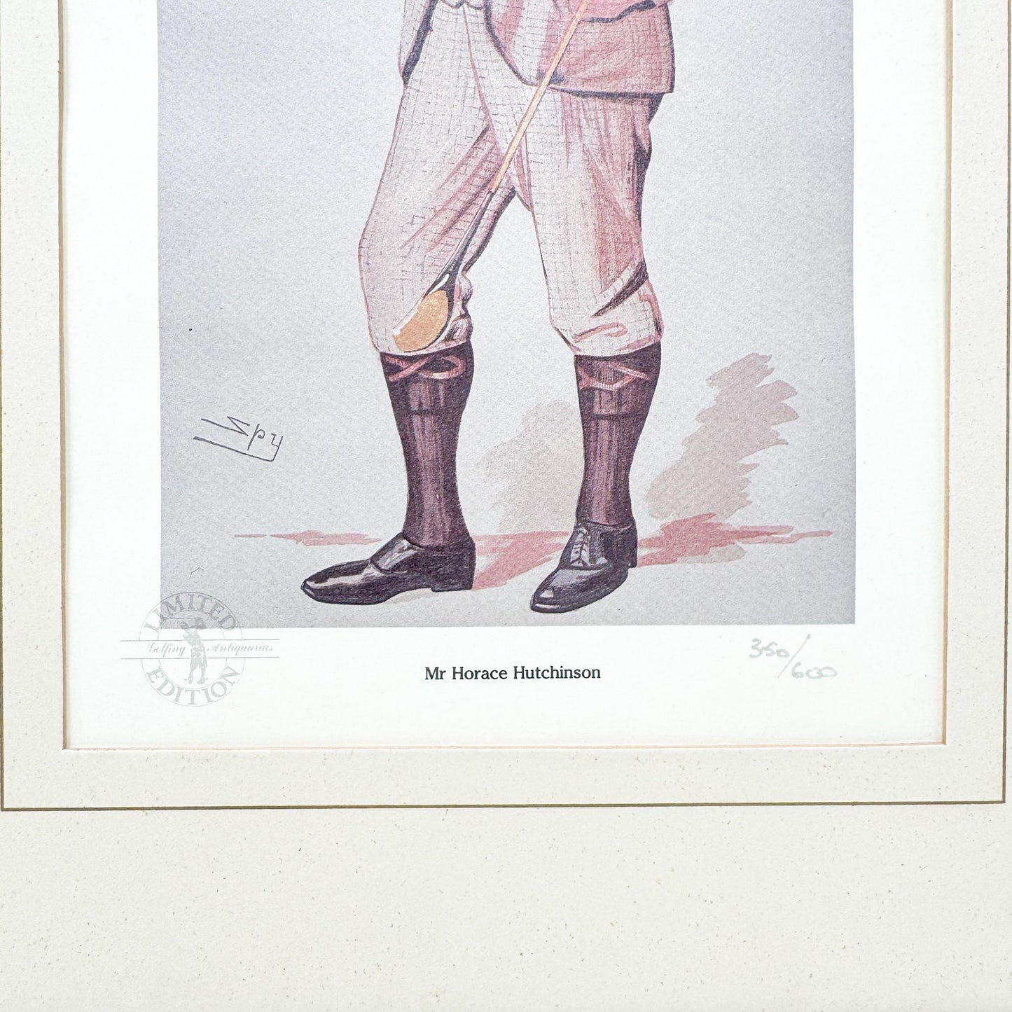 Framed Vintage Vanity Fair Golf Lithograph, Mr. Horace Hutchinson