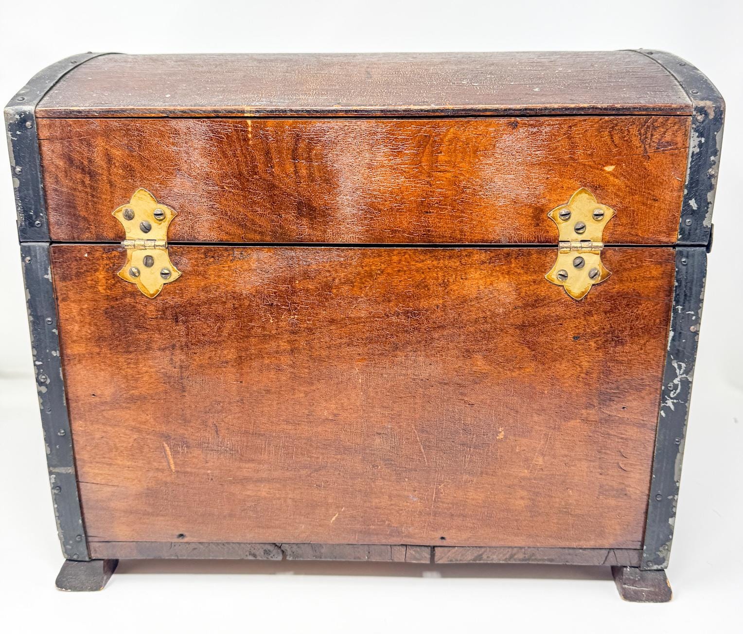 Antique Wood Chest with Chintz Lining