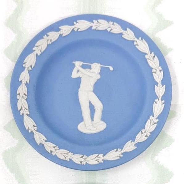 Vintage Wedgwood Jasperware Plates, Golfers