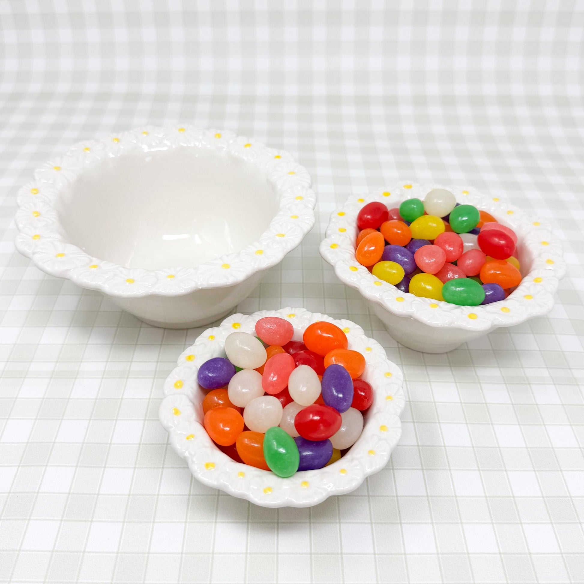 Set of 3 Daisy Tidbit Bowls
