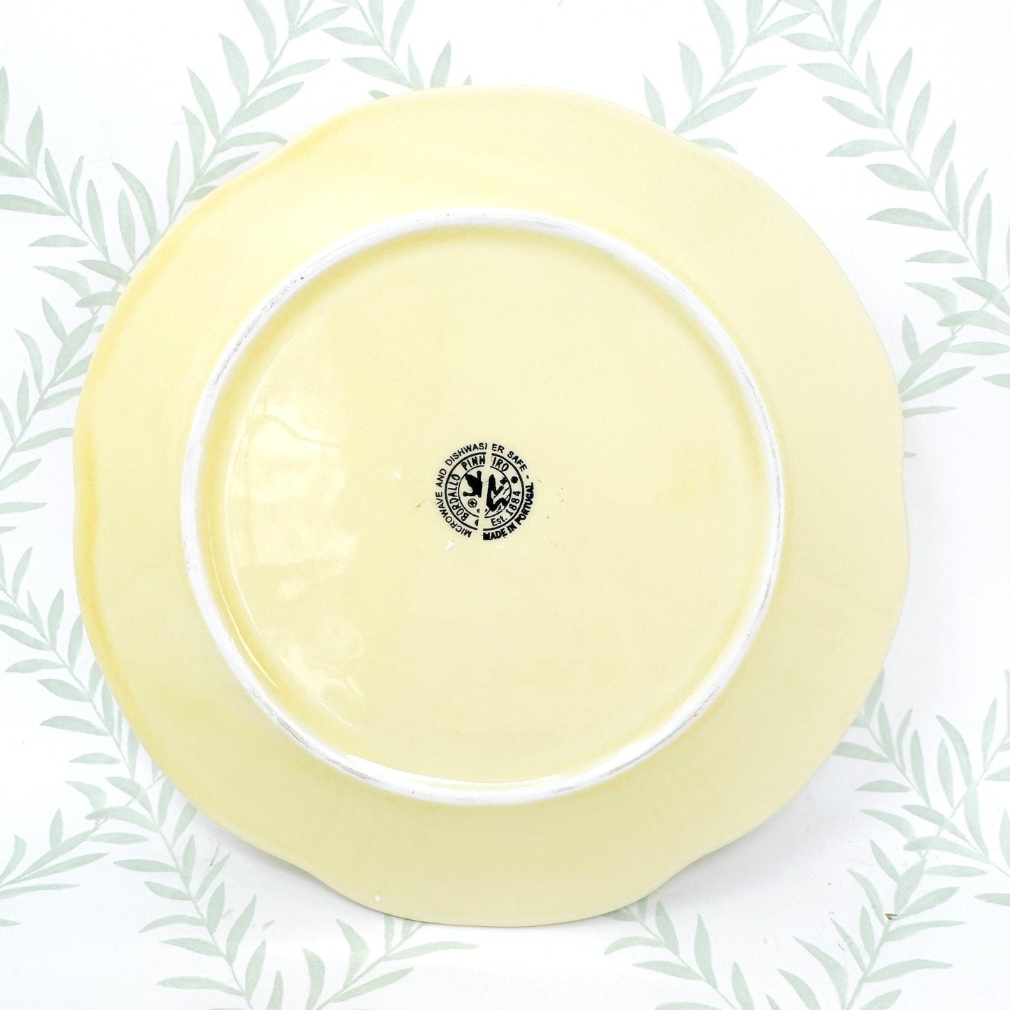 Vintage Bordallo Pinheiro Yellow Cabbageware, 7.5" Salad Plates