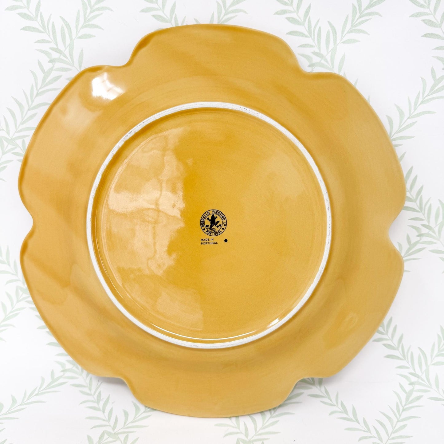 Vintage Bordallo Pinheiro Honey Gold Cabbageware, 12" Charger Plates