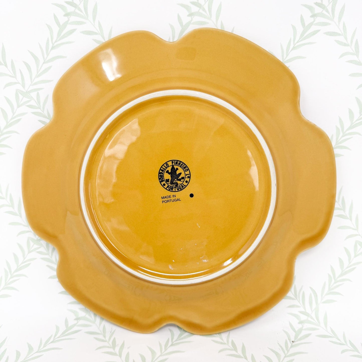 Vintage Bordallo Pinheiro Honey Gold Cabbageware, 10.5" Dinner Plates