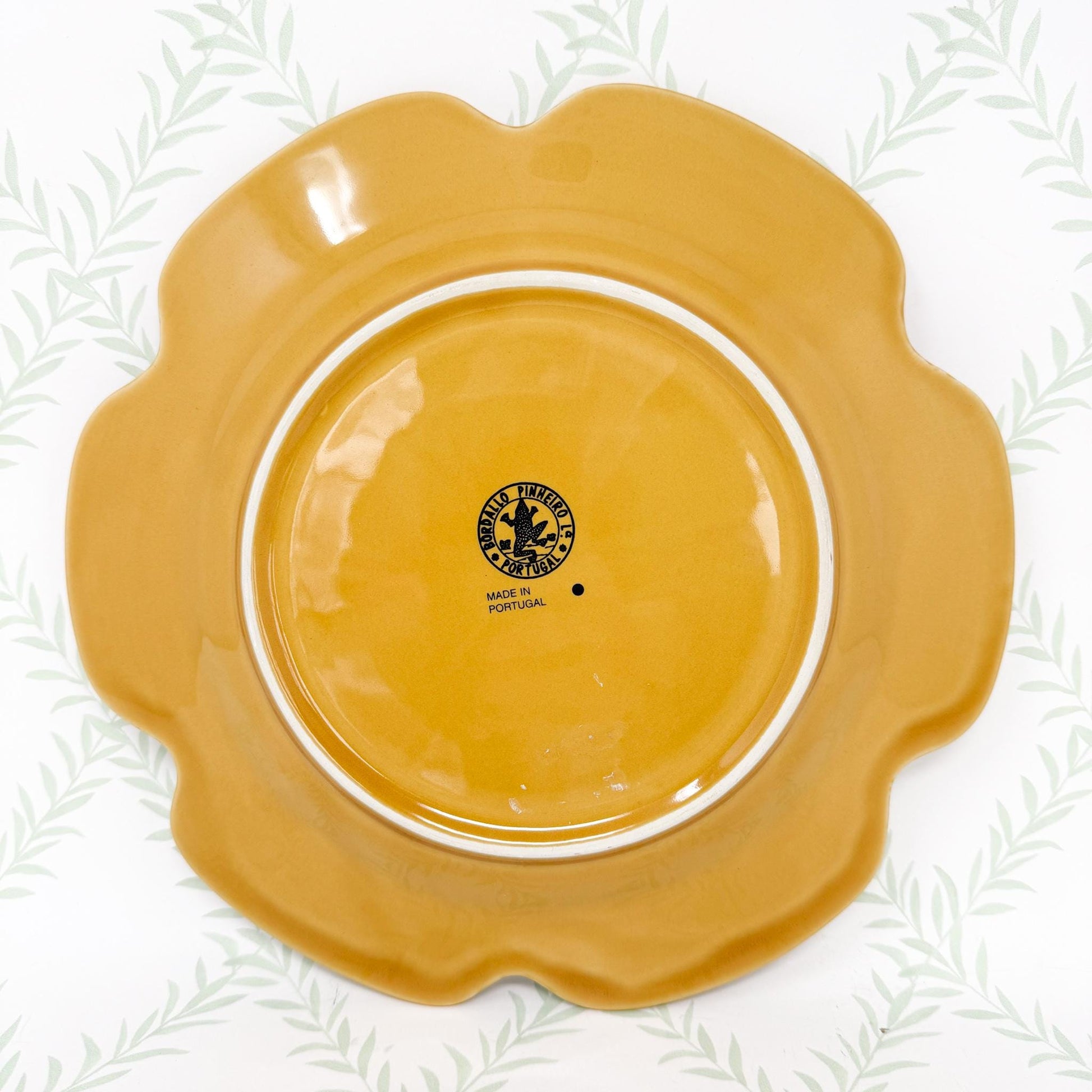 Vintage Bordallo Pinheiro Honey Gold Cabbageware, 10.5" Dinner Plates