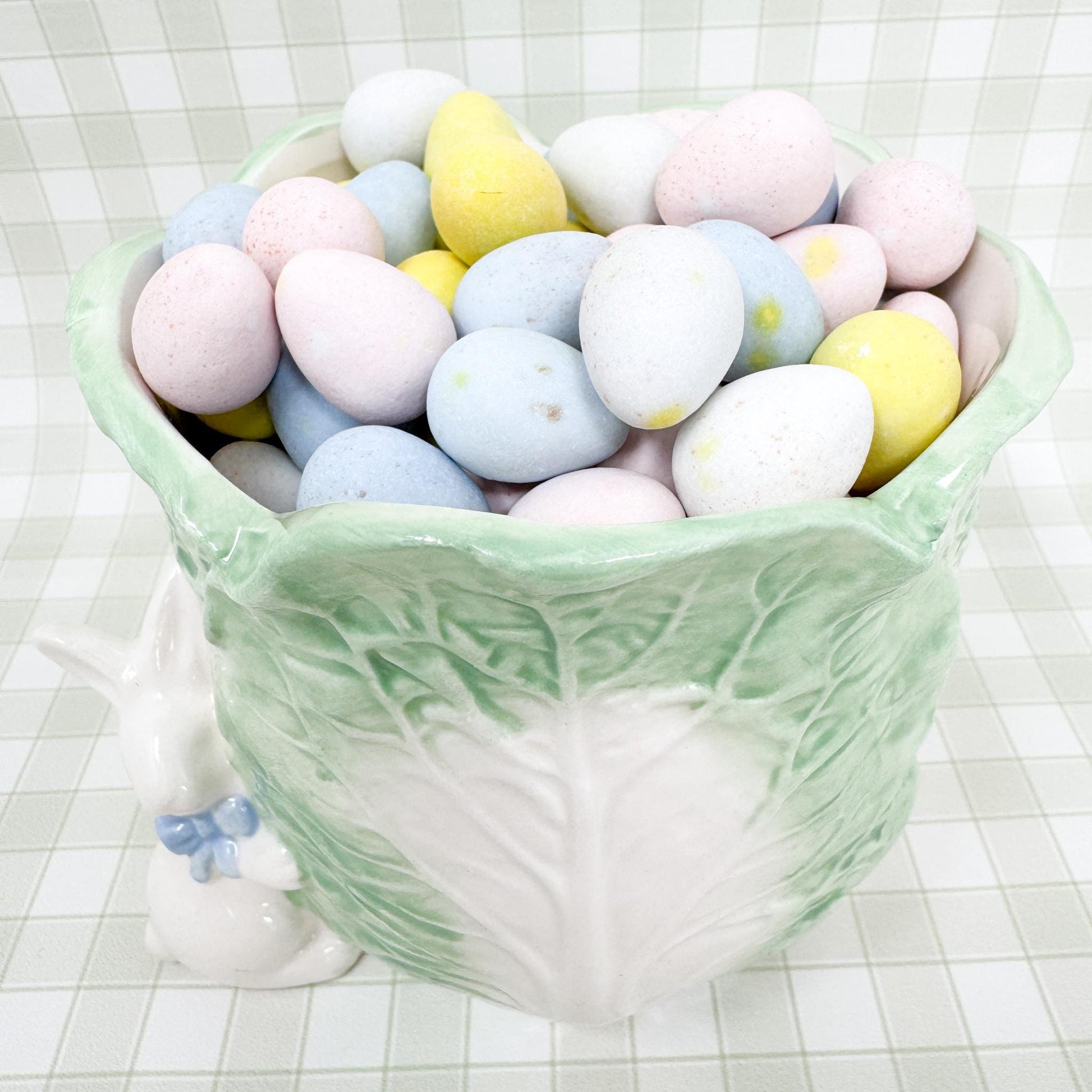 Green Easter Bunny and Cabbage Cachepot