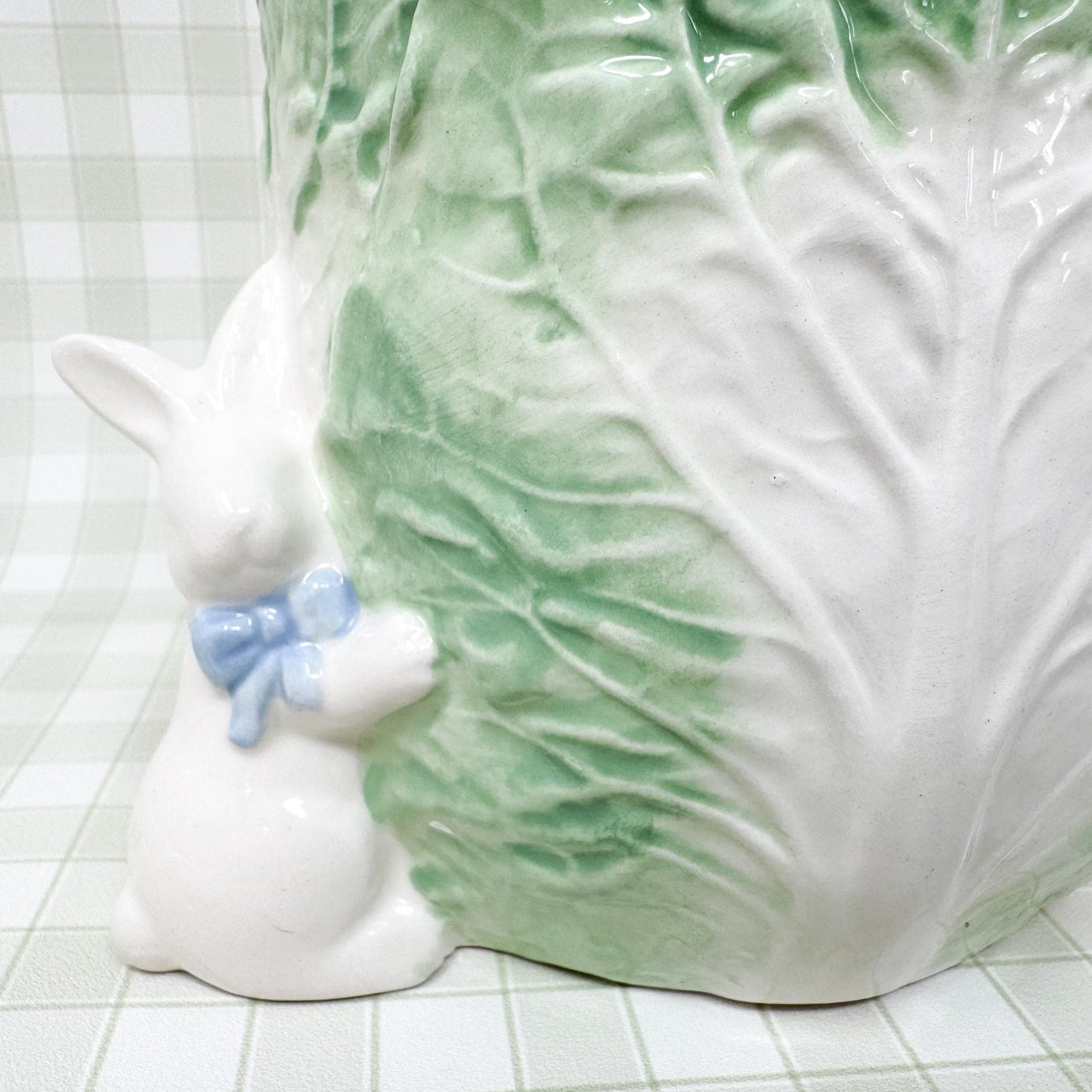 Green Easter Bunny and Cabbage Cachepot