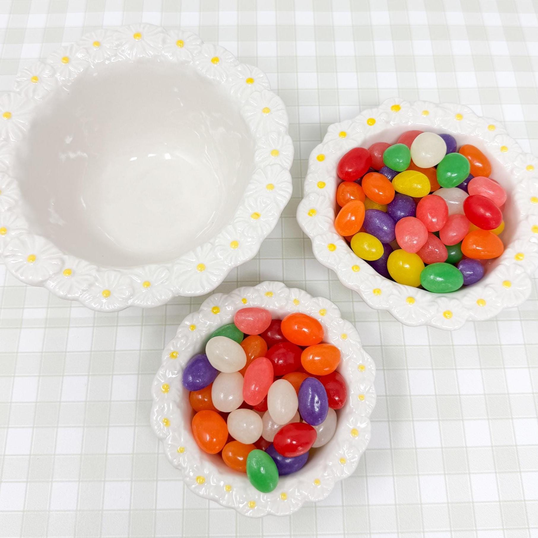 Set of 3 Daisy Tidbit Bowls