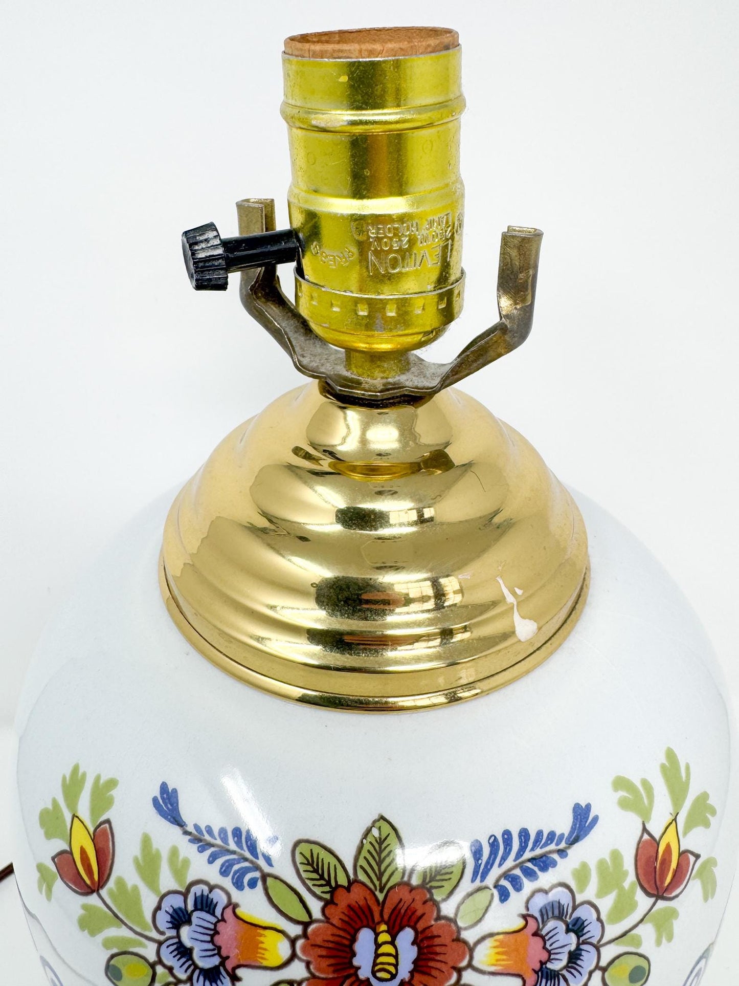 Vintage Maryland Polychrome Tobacco Jar Table Lamp