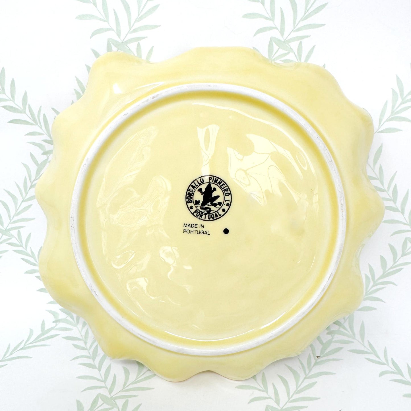 Vintage Bordallo Pinheiro Yellow Cabbageware, 8.5" Salad Plates