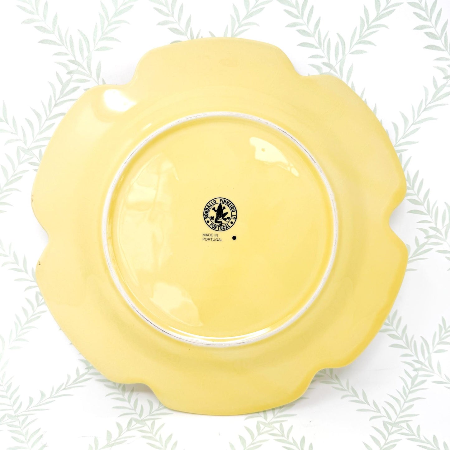 Vintage Bordallo Pinheiro Yellow Cabbageware, 12" Charger Plates