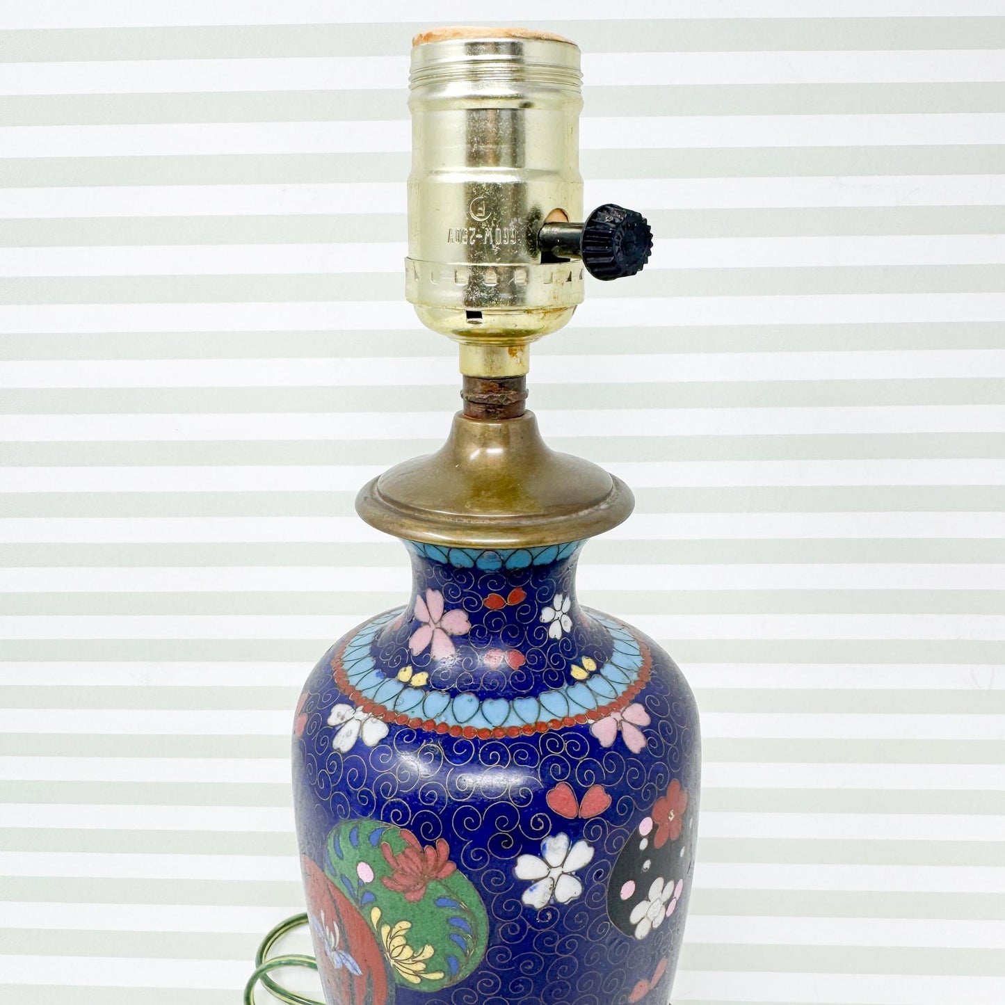 Vintage Blue Cloisonne Table Lamp