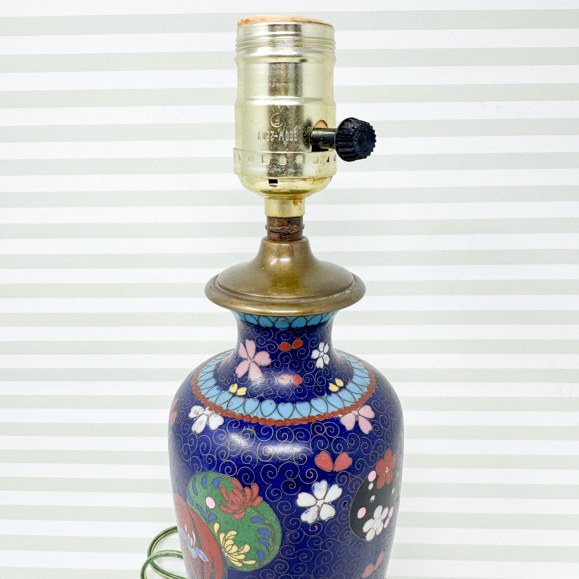 Vintage Blue Cloisonne Table Lamp
