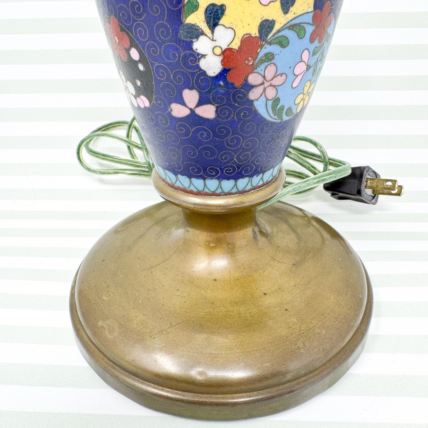 Vintage Blue Cloisonne Table Lamp