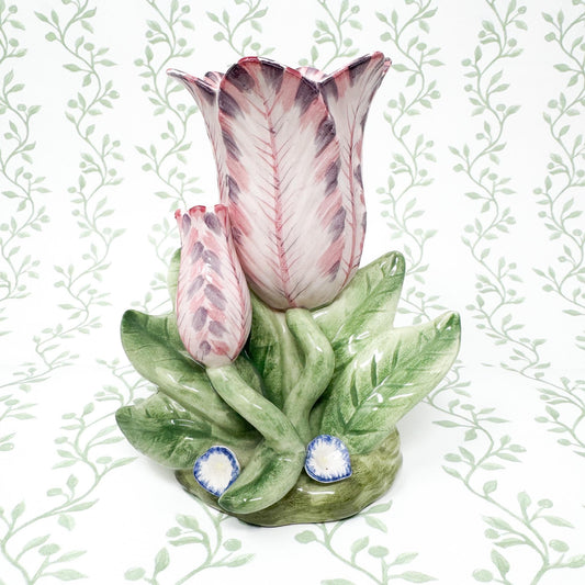 Vintage Fitz and Floyd Tulip Vase, Purple