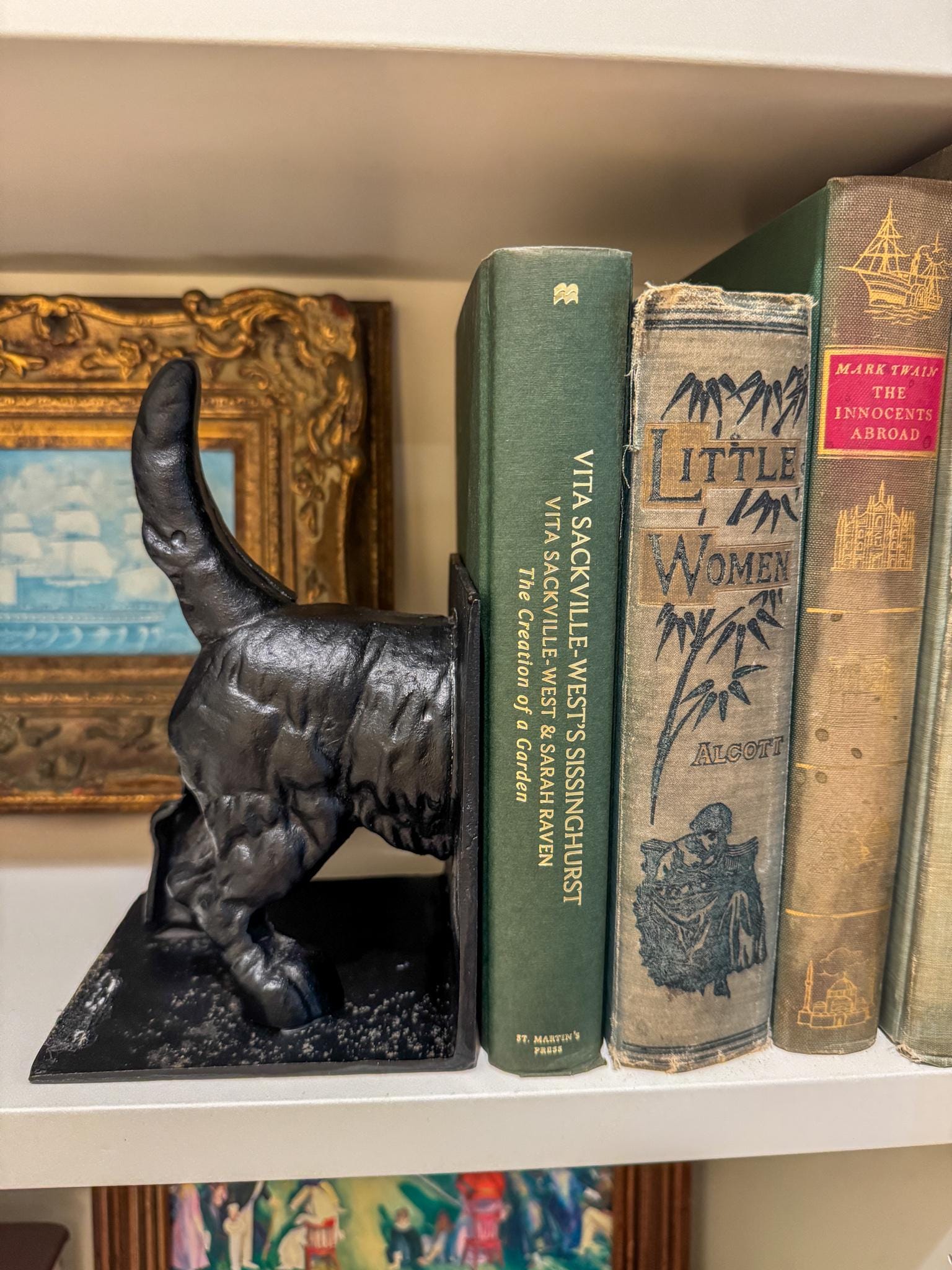 Vintage Cast Iron Dog Bookend