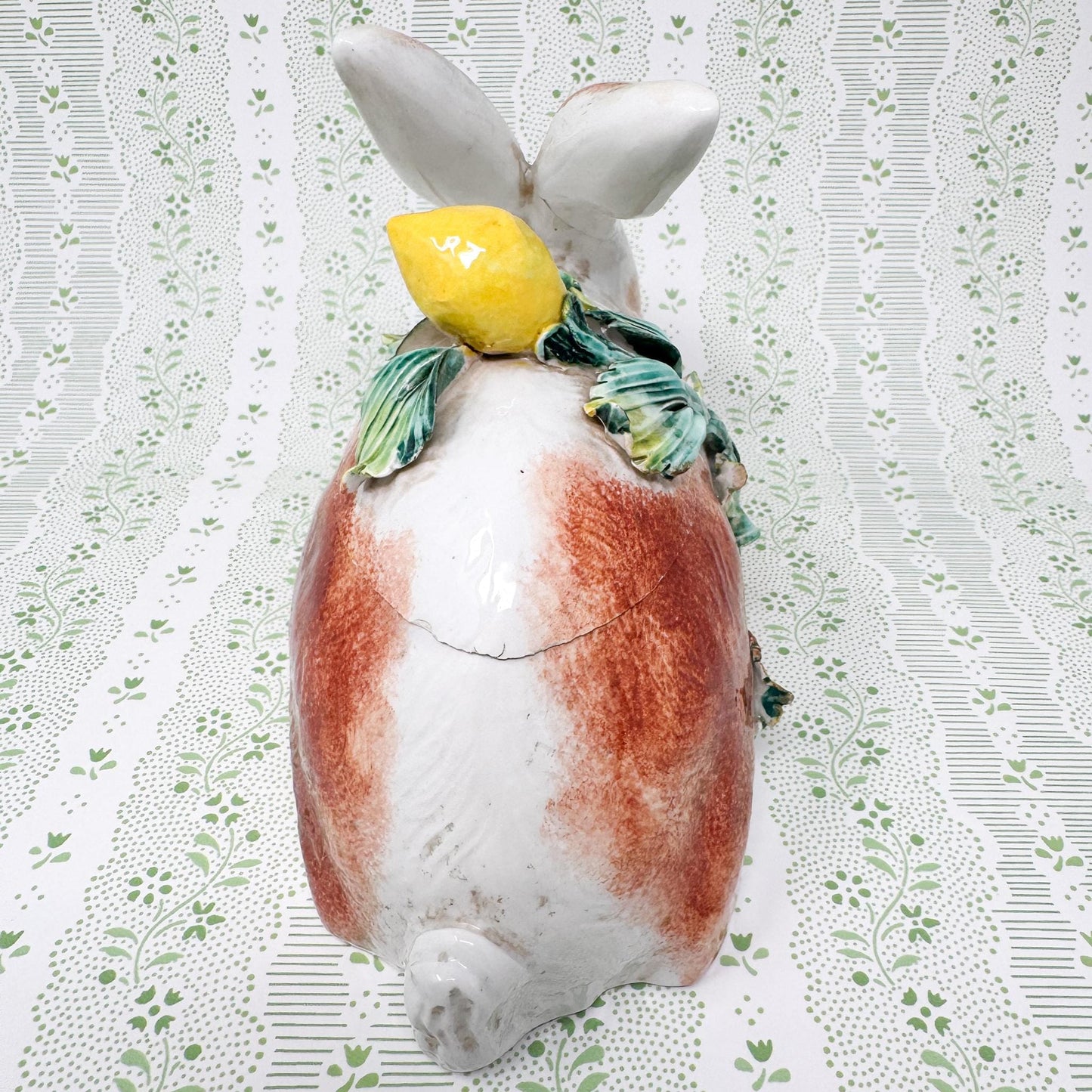Vintage Italian Majolica Bunny Rabbit Tureen
