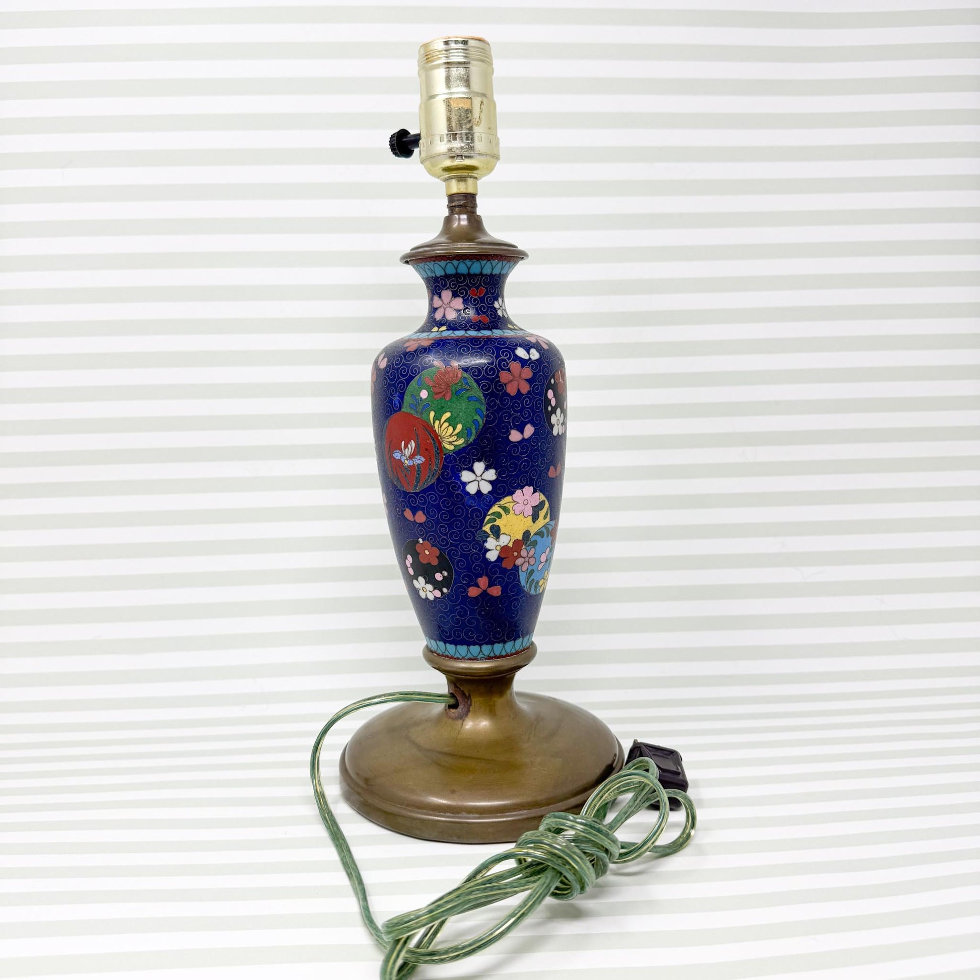 Vintage Blue Cloisonne Table Lamp