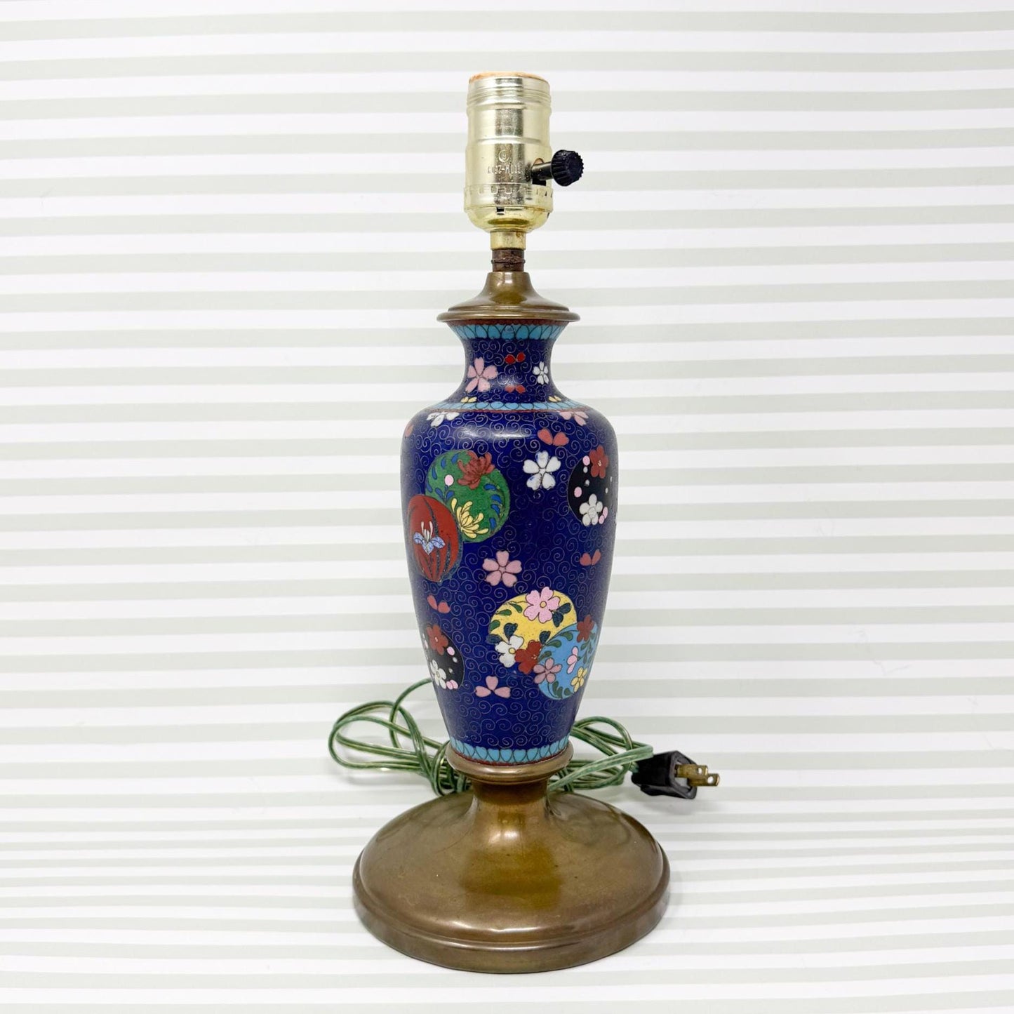 Vintage Blue Cloisonne Table Lamp