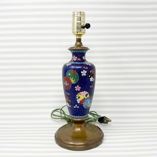 Vintage Blue Cloisonne Table Lamp