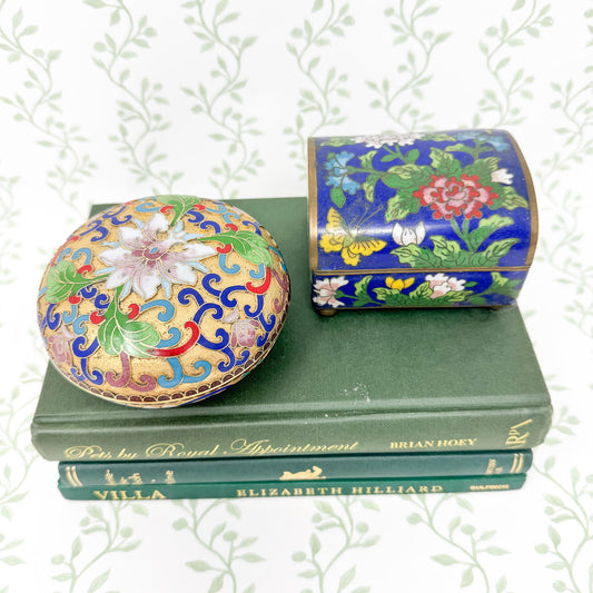 Vintage Cloisonne Lidded Boxes