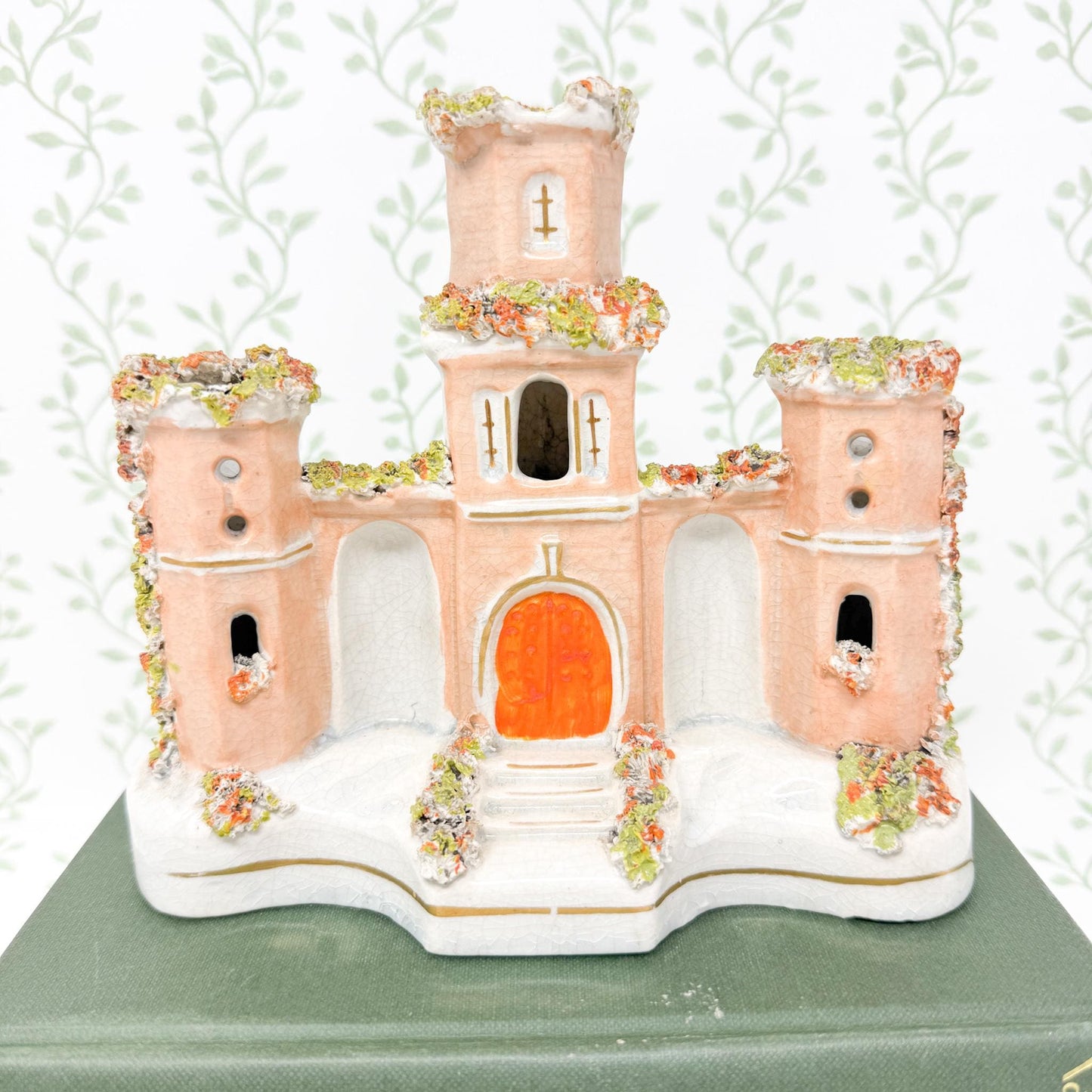 Antique Staffordshire Castle Spill Vase