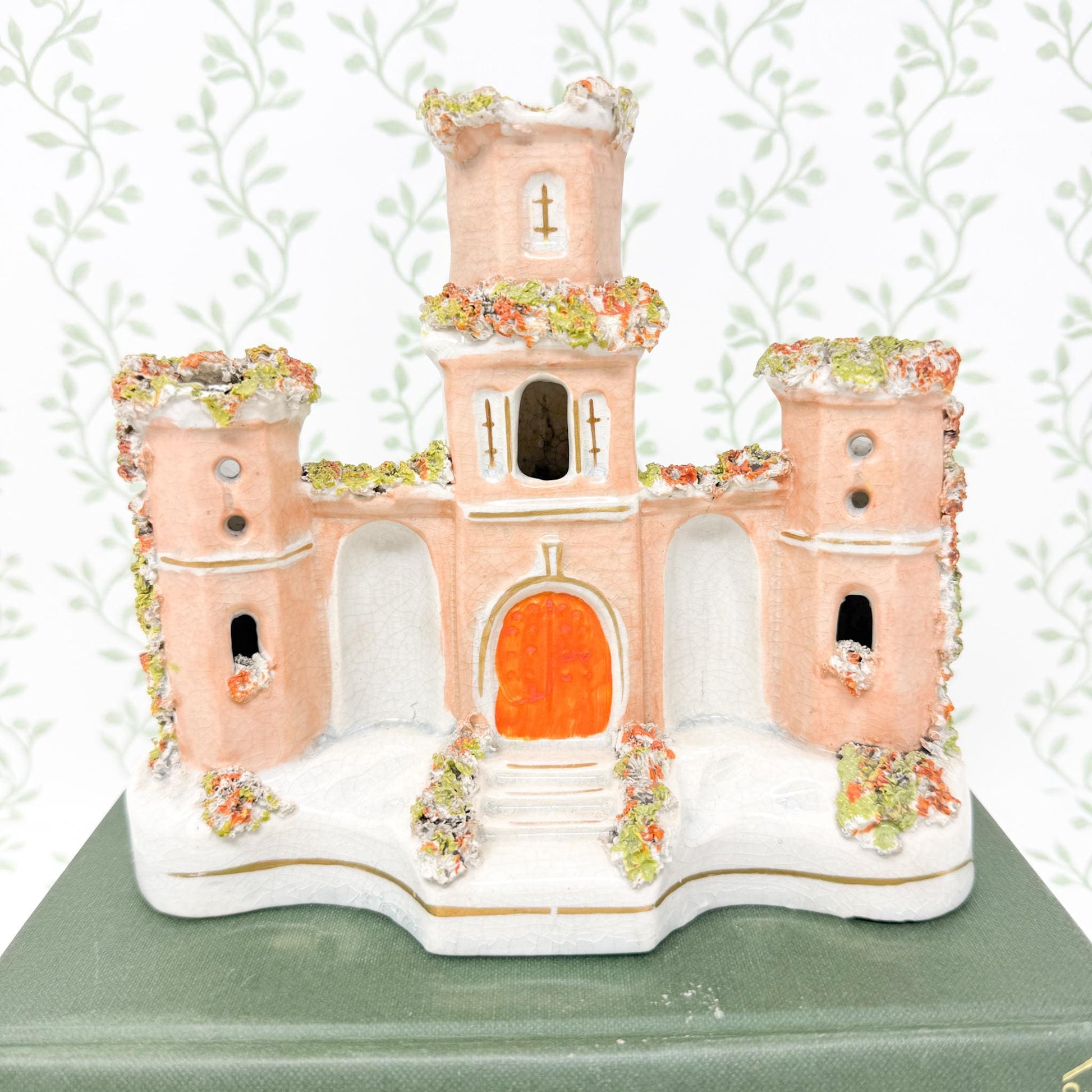 Antique Staffordshire Castle Spill Vase